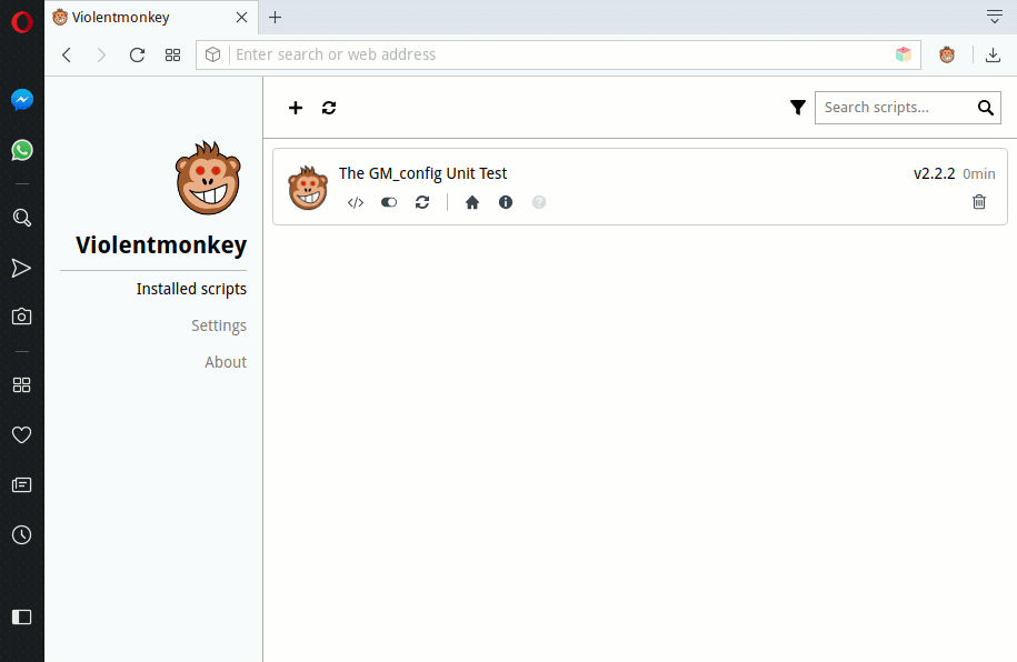 Violentmonkey Dashboard Screenshot of Violentmonkey Dashboard